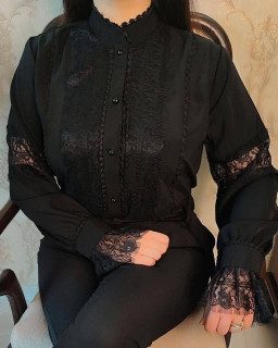 شومیز مجلسی الیزه نوار گیپور لیا ویژه محرم🏴