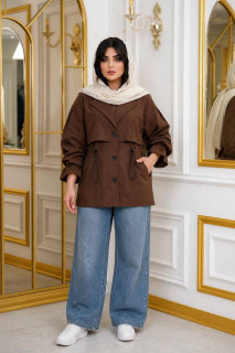 مانتو زنانه مازراتی سه دکمه کمرگت دار بانو